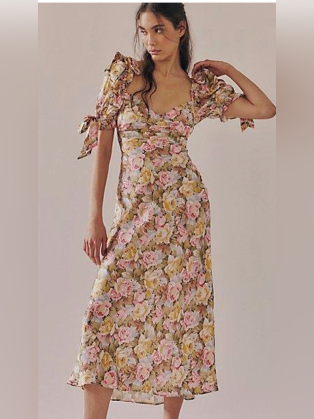 Selkie poet midi floral slip dress NWT small